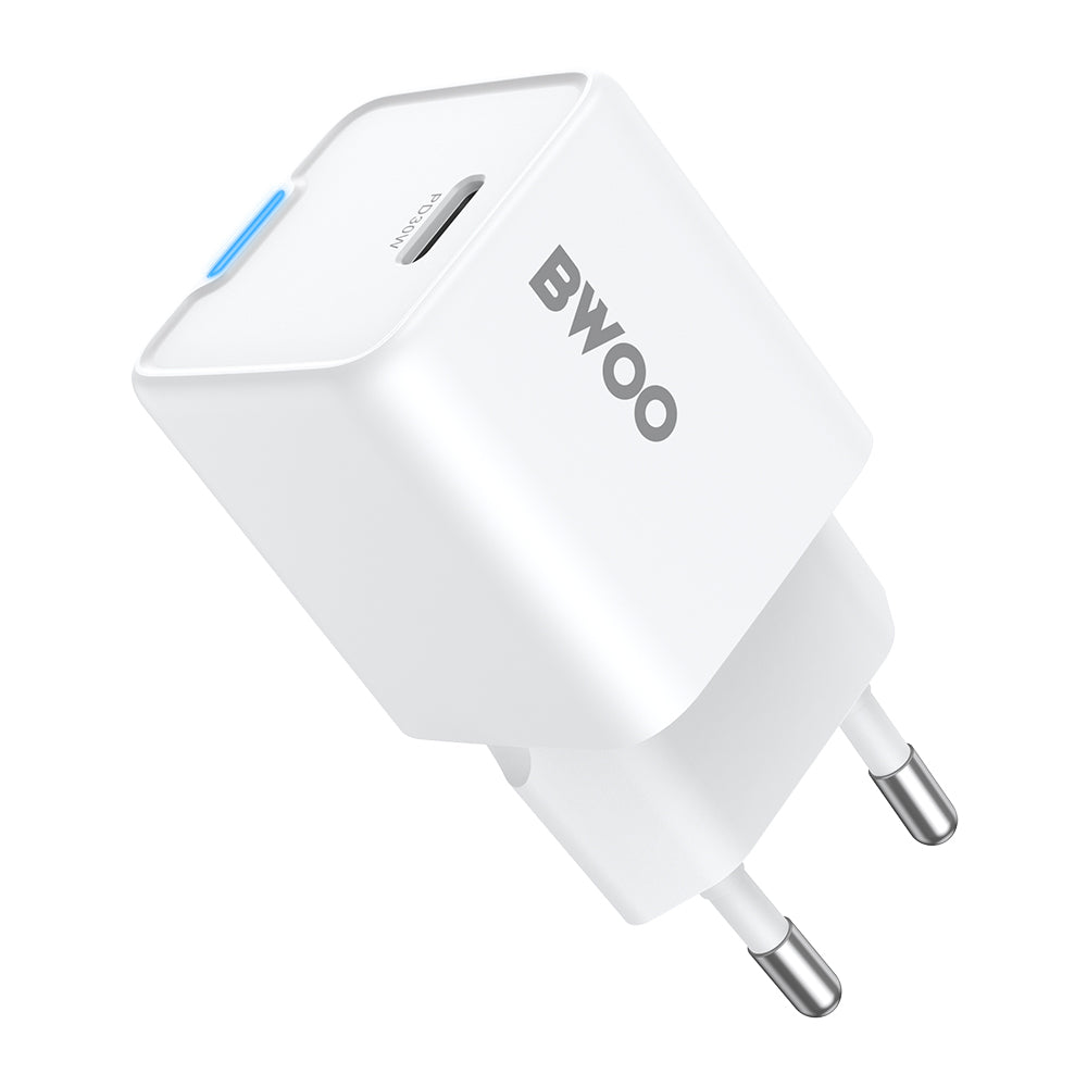 Punjač mreže BWOO CDA211, 30W, 3A, 1 x USB-C, Beli