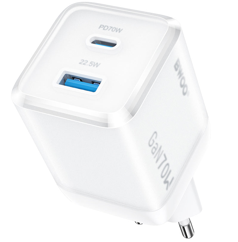 Mrežni punjač BWOO CDA224, 70W, 3.25A, 1 x USB-A - 1 x USB-C, Bel