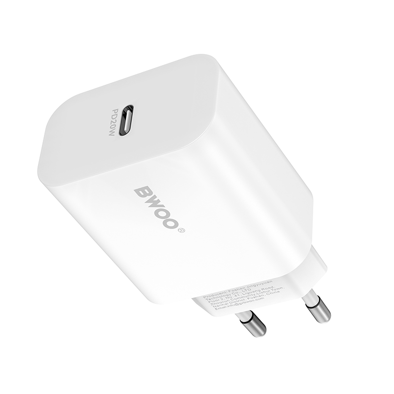 Punjač mreže BWOO CDA233, 20W, 3A, 1 x USB-C, Beli