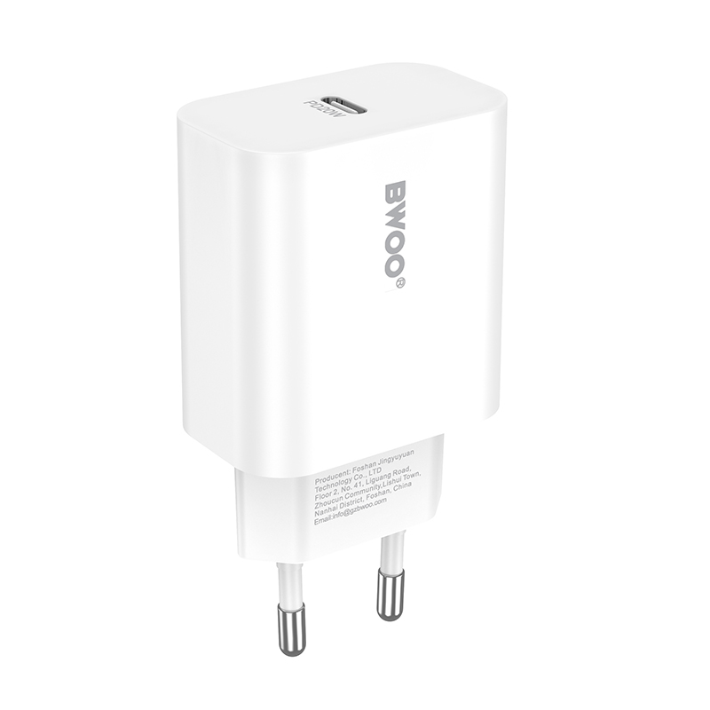 Punjač mreže BWOO CDA233, 20W, 3A, 1 x USB-C, Beli