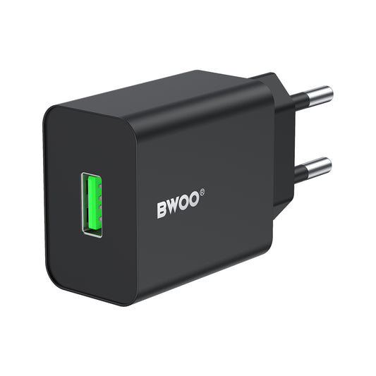 Punjač mreže BWOO CDA249, 12W, 2.4A, 1 x USB-A, Crni