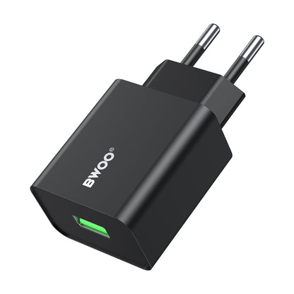 Punjač mreže BWOO CDA249, 12W, 2.4A, 1 x USB-A, Crni