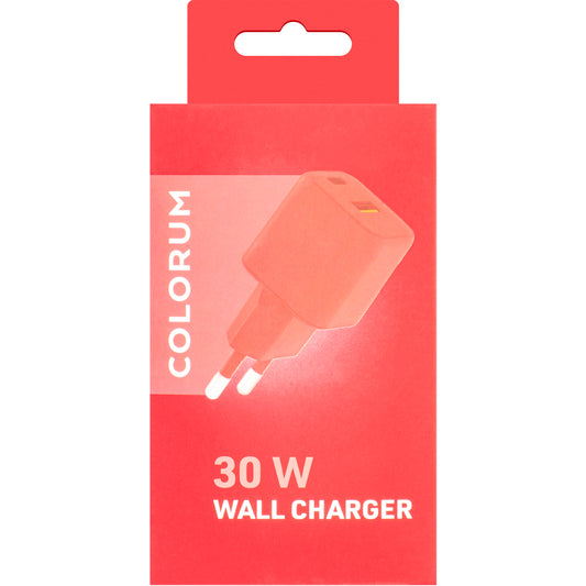 Network Charger Colorum CLS30-AC-02, 30W, 3A, 1 x USB-A - 1 x USB-C, Magenta