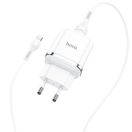 Punjač za mrežu sa MicroUSB kablom HOCO N3, 18W, 3A, 1 x USB-A, Bela