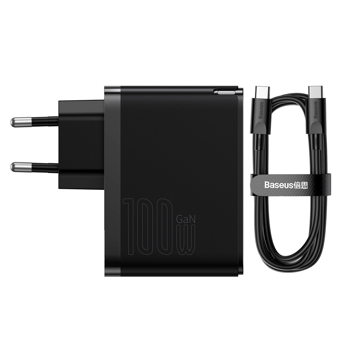 Mrežni punjač sa USB-C kablom Baseus GaN5 Pro, 100W, 3A, 1 x USB-A - 1 x USB-C, Crni CCGP090201
