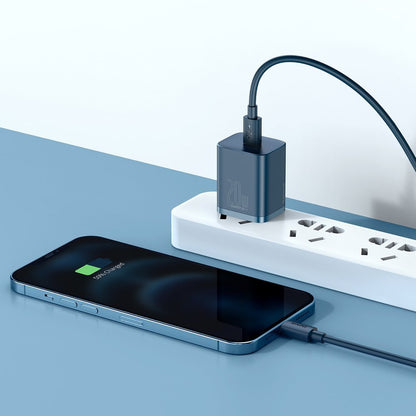 Baseus Super Si Network Charger with Lightning Cable, 20W, 3A, 1 x USB-C, Blue TZCCSUP-B03