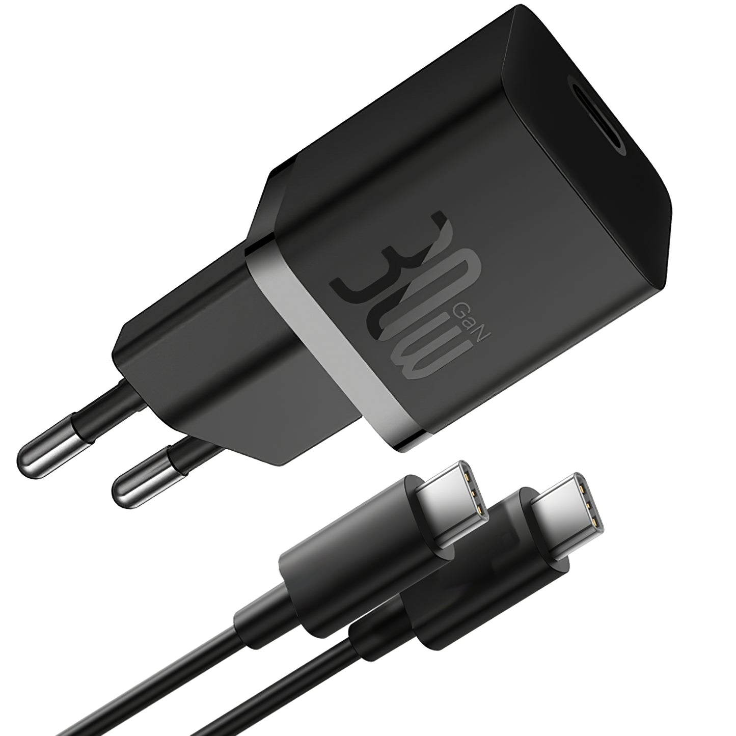 Punjač za mrežu sa USB-C kablom Baseus GaN5S, 30W, 3A, 1 x USB-C, crni P10110902113-00