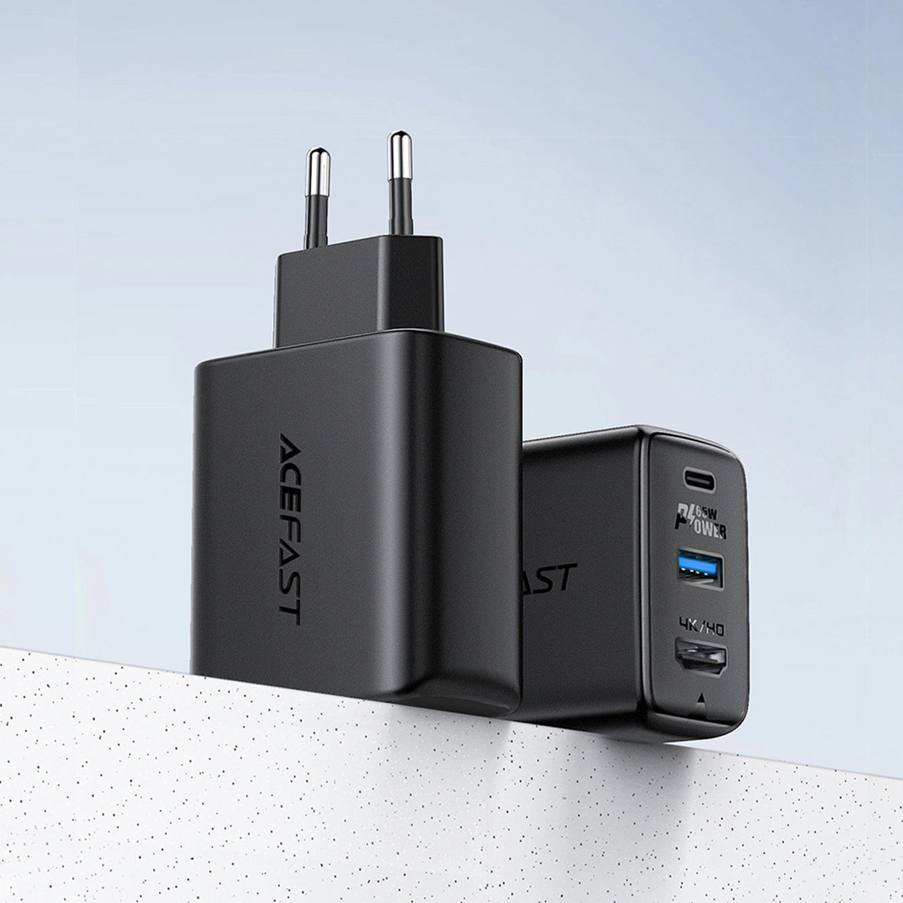 Network Cable Charger Acefast A17 TV Hub, 65W, 3A, 1 x HDMI - 1 x USB-A - 1 x USB-C, Black 