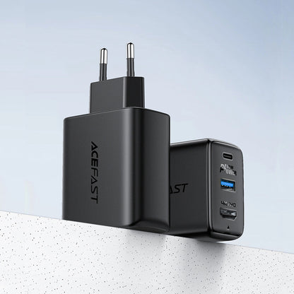 Network Cable Charger Acefast A17 TV Hub, 65W, 3A, 1 x HDMI - 1 x USB-A - 1 x USB-C, Black 