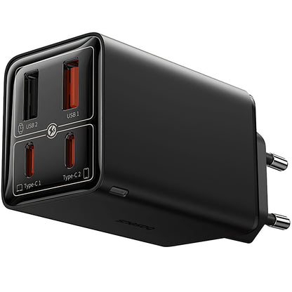 Punjač za mrežu sa USB-C kablom Baseus GaN6 Pro, 100W, 3.25A, 2 x USB-A - 2 x USB-C, crni P10162705112-00