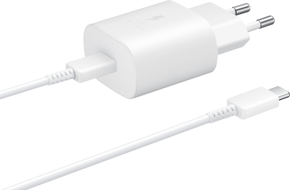 Samsung USB-C Network Charger with Cable USB-C, 25W, 3A, 1 x USB-C, White EP-TA800XWEGWWW
