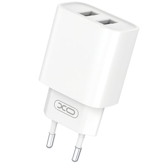 Punjač za mrežu s mikroUSB kabelom XO Design CE02C, 10.5W, 2.1A, 2 x USB-A, Bijeli