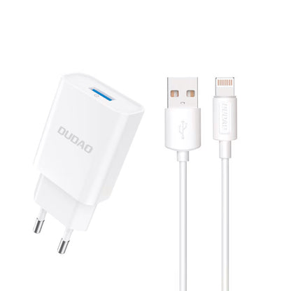 Punjač za mrežu sa Lightning kablom Dudao A4EU, 10W, 2.1A, 1 x USB-A, Bel