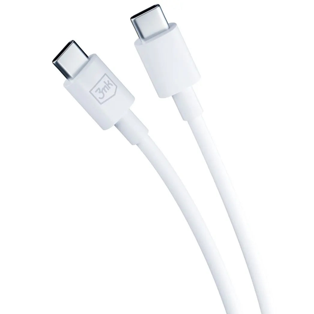 Network Charger with USB-C Cable 3MK HyperCharger, 45W, 3A, 2 x USB-C, White 