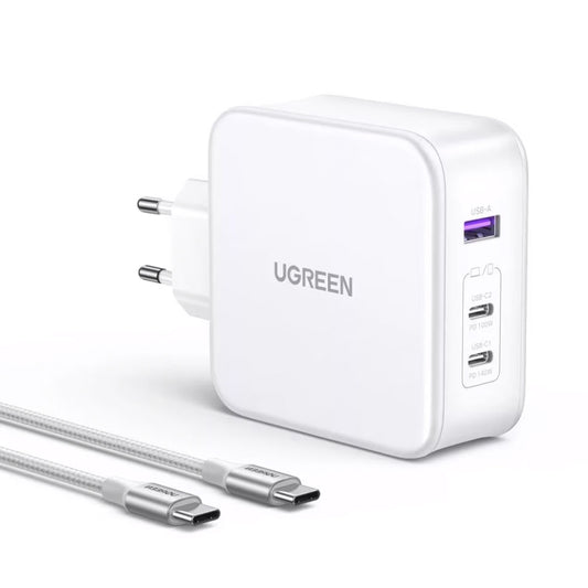 UGREEN CD289, 140W, 5A, 1 x USB-A - 2 x USB-C, White 
