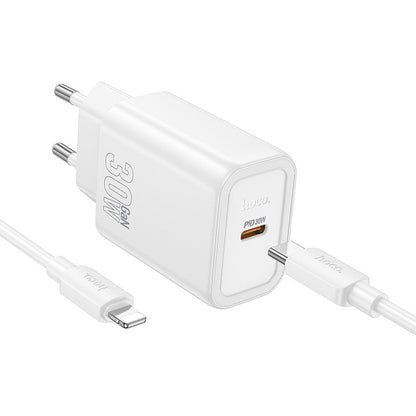 Punjač za mrežu sa Lightning kablom HOCO N62, 30W, 3A, 1 x USB-C, Bela