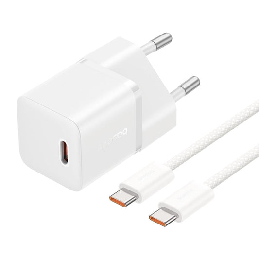 Punjač za mrežu sa USB-C kablom Baseus GaN5, 20W, 3A, 1 x USB-C, Beli P10110900213-01