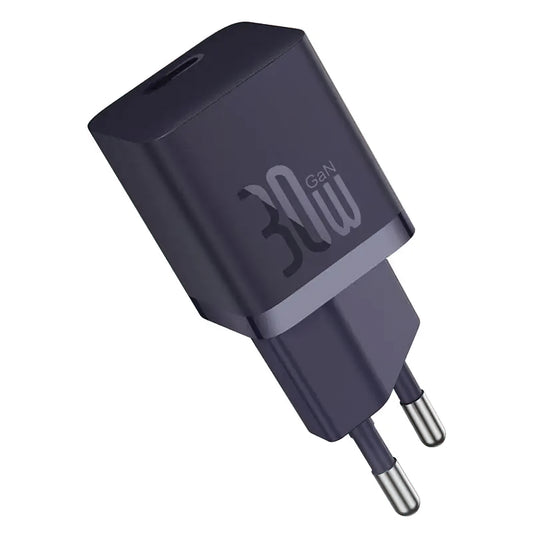 Punjač mreže sa USB-C kablom Baseus GaN Mini 1C, 30W, 3A, 1 x USB-C, Ljubičasti P10110902523-00