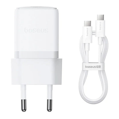 Punjač za mrežu sa USB-C kablom Baseus Palm, 30W, 3A, 1 x USB-C, Beli P10111605213-01
