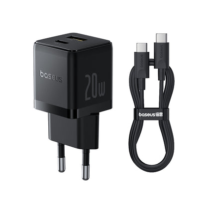 Punjač mreže sa USB-C kablom Baseus Palm, 20W, 3A, 1 x USB-A - 1 x USB-C, Crni P10111608113-01