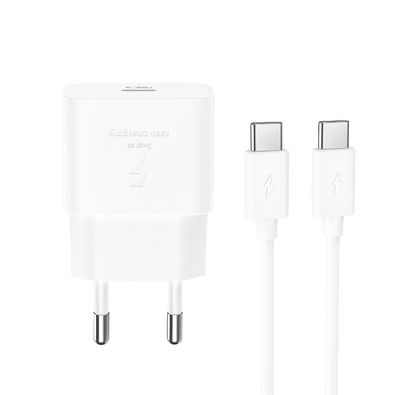 Punjač za mrežu sa USB-C kablom XO Design L167, 25W, 3A, 1 x USB-C, Beli