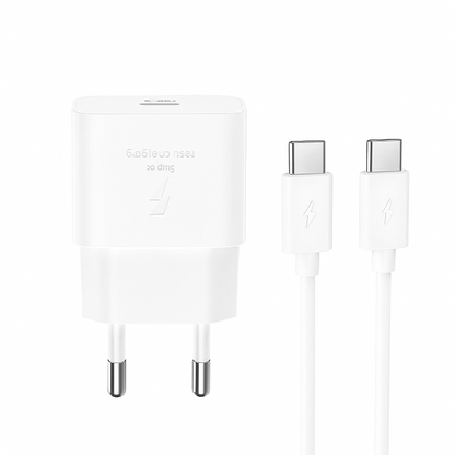 Punjač za mrežu sa USB-C kablom XO Design L167, 25W, 3A, 1 x USB-C, Beli