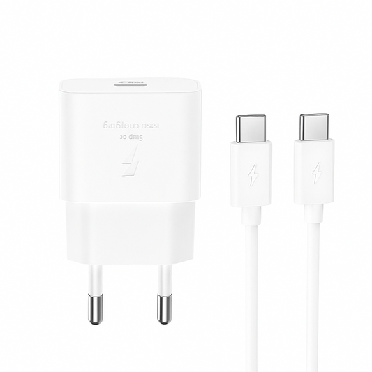 Punjač za mrežu sa USB-C kablom XO Design L167, 25W, 3A, 1 x USB-C, Beli