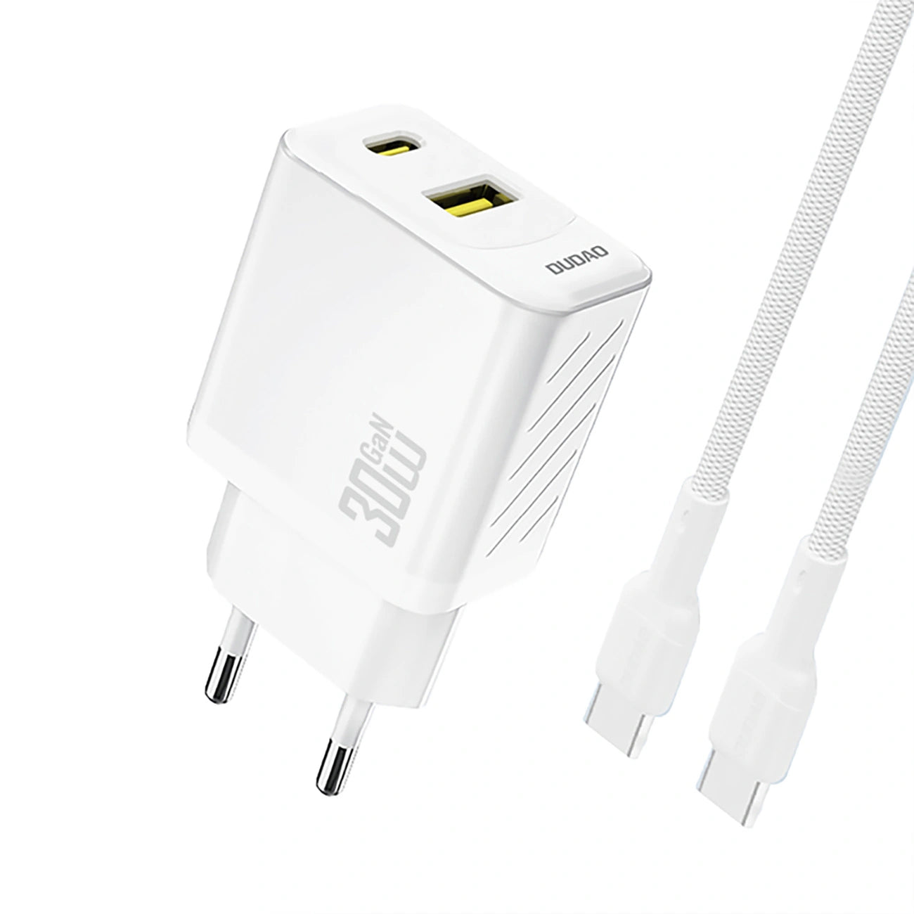 Punjač za mrežu sa USB-C kablom Dudao A27TCEU, 30W, 1 x USB-A - 1 x USB-C, Beli