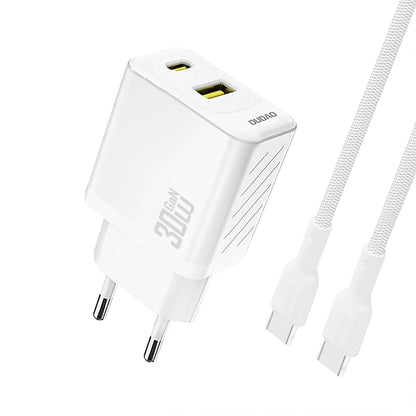 Punjač za mrežu sa USB-C kablom Dudao A27TCEU, 30W, 1 x USB-A - 1 x USB-C, Beli