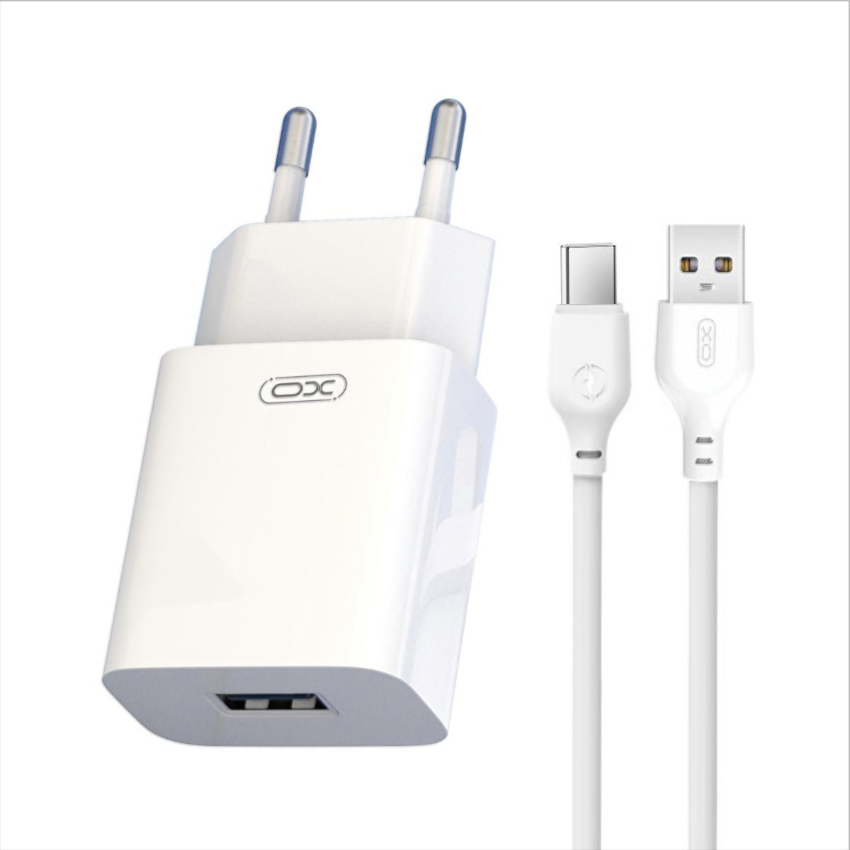 Punjač za mrežu sa USB-C kablom XO Design L99, 12W, 2.4A, 1 x USB-A, Bela