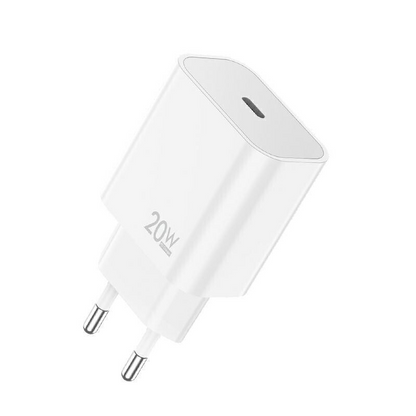 Punjač za mrežu sa USB-C kablom Sendem OG73, 20W, 3A, 1 x USB-C, Bela