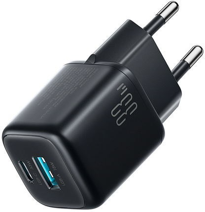 Punjač za mrežu sa USB-C kablom Joyroom JR-TG7, 33W, 3A, 1 x USB-A - 1 x USB-C, Crna