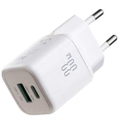 Punjač za mrežu sa USB-C kablom Joyroom JR-TG7, 33W, 3A, 1 x USB-A - 1 x USB-C, Bela