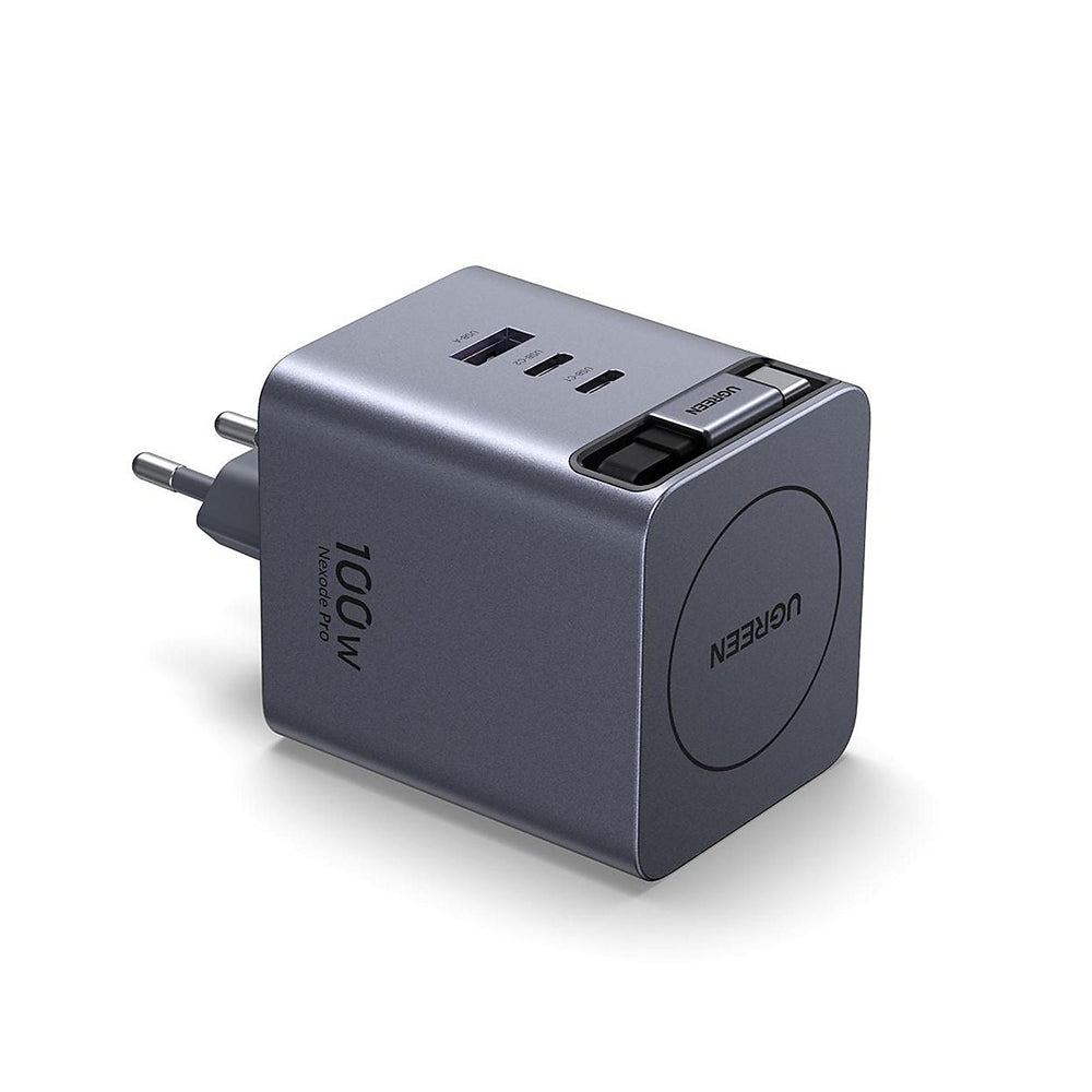 Mrežni punjač sa USB-C kablom UGREEN X616 (65828), 100W, 5A, 1 x USB-A - 3 x USB-C, Siva