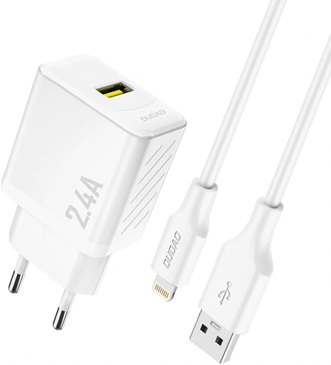 Punjač za mrežu sa Lightning kablom Dudao A23LEU, 30W, 2.4A, 1 x USB-A, Bela