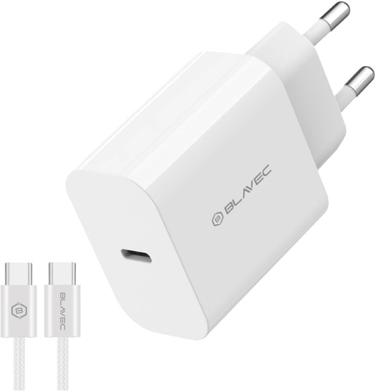 Mrežni punjač sa USB-C kablom Blavec BC-14, 30 W, 3 A, 1 x USB-C, beli