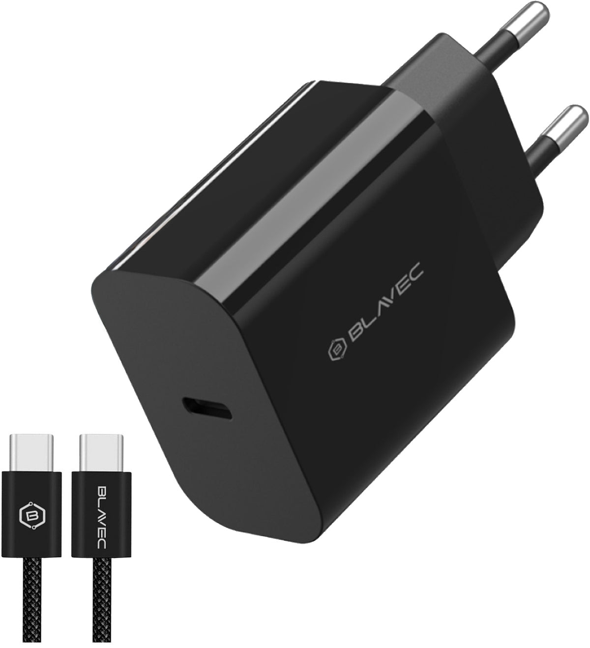 Mrežni punjač sa USB-C kablom Blavec BC-14, 30 W, 3 A, 1 x USB-C, crni