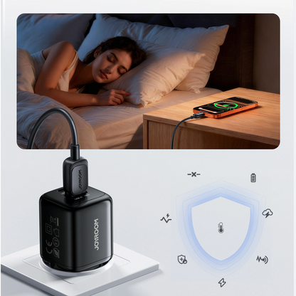 Punjač za mrežu sa USB-C kablom Joyroom JR-TG7, 33W, 3A, 1 x USB-A - 1 x USB-C, Crna