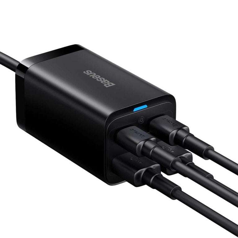 Punjač Baseus GaN3 Pro stacionarna stanica, 65W, 3A, 2 x USB-A - 2 x USB-C, Crni CCGP040101