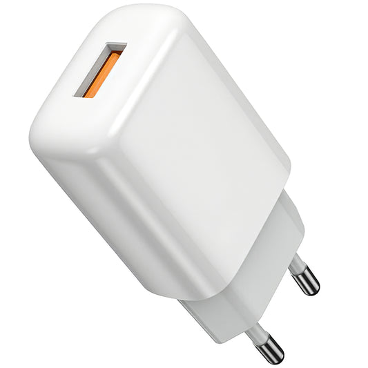 Punjač za mrežu s USB-C kabelom Prestico F7S, 12W, 2.4A, 1 x USB-A, Bijeli