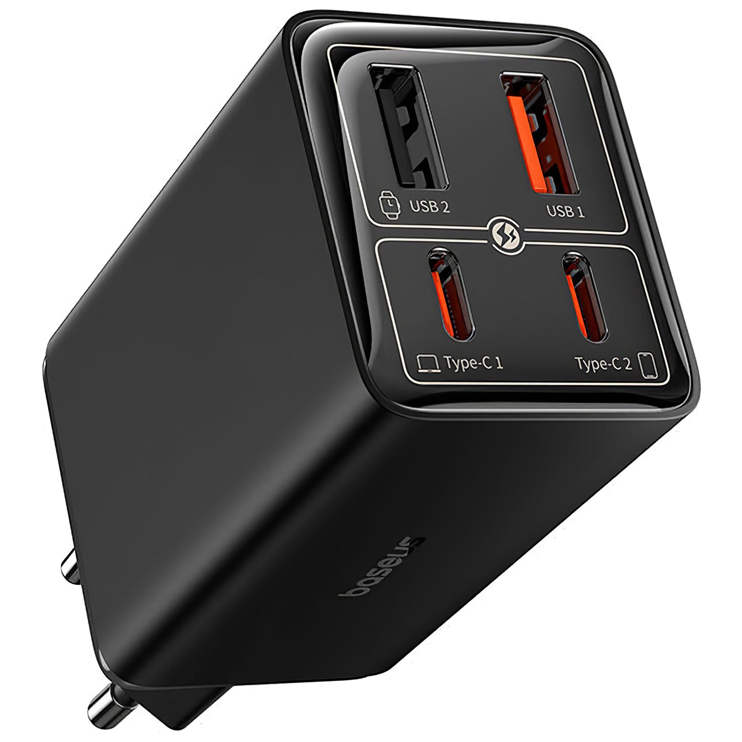 Punjač za mrežu sa USB-C kablom Baseus GaN6 Pro, 100W, 3.25A, 2 x USB-A - 2 x USB-C, crni P10162705112-00