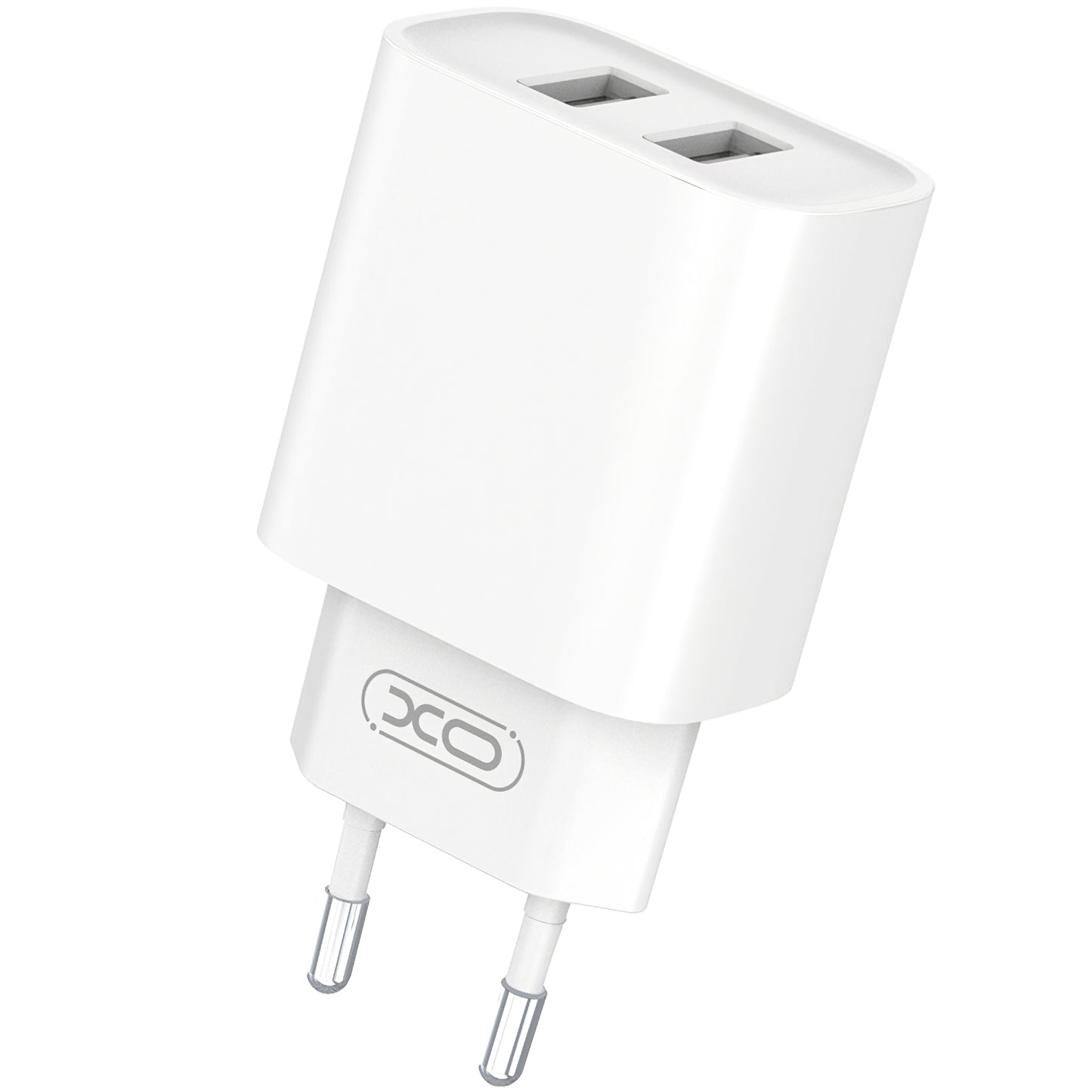 Punjač za mrežu sa USB-C kablom XO Design BPCE02C, 10.5W, 2.1A, 2 x USB-A, Beli