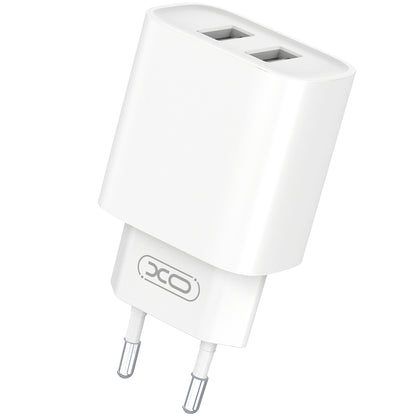 Punjač za mrežu sa USB-C kablom XO Design BPCE02C, 10.5W, 2.1A, 2 x USB-A, Beli