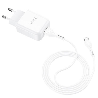 Punjač za mrežu s USB-C kabelom HOCO N2, 10W, 2.1A, 1 x USB-A, Bijeli