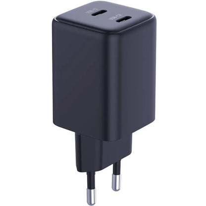 Punjač za mrežu sa USB-C kablom 3MK HyperCharger, 45W, 3A, 2 x USB-C, Crni