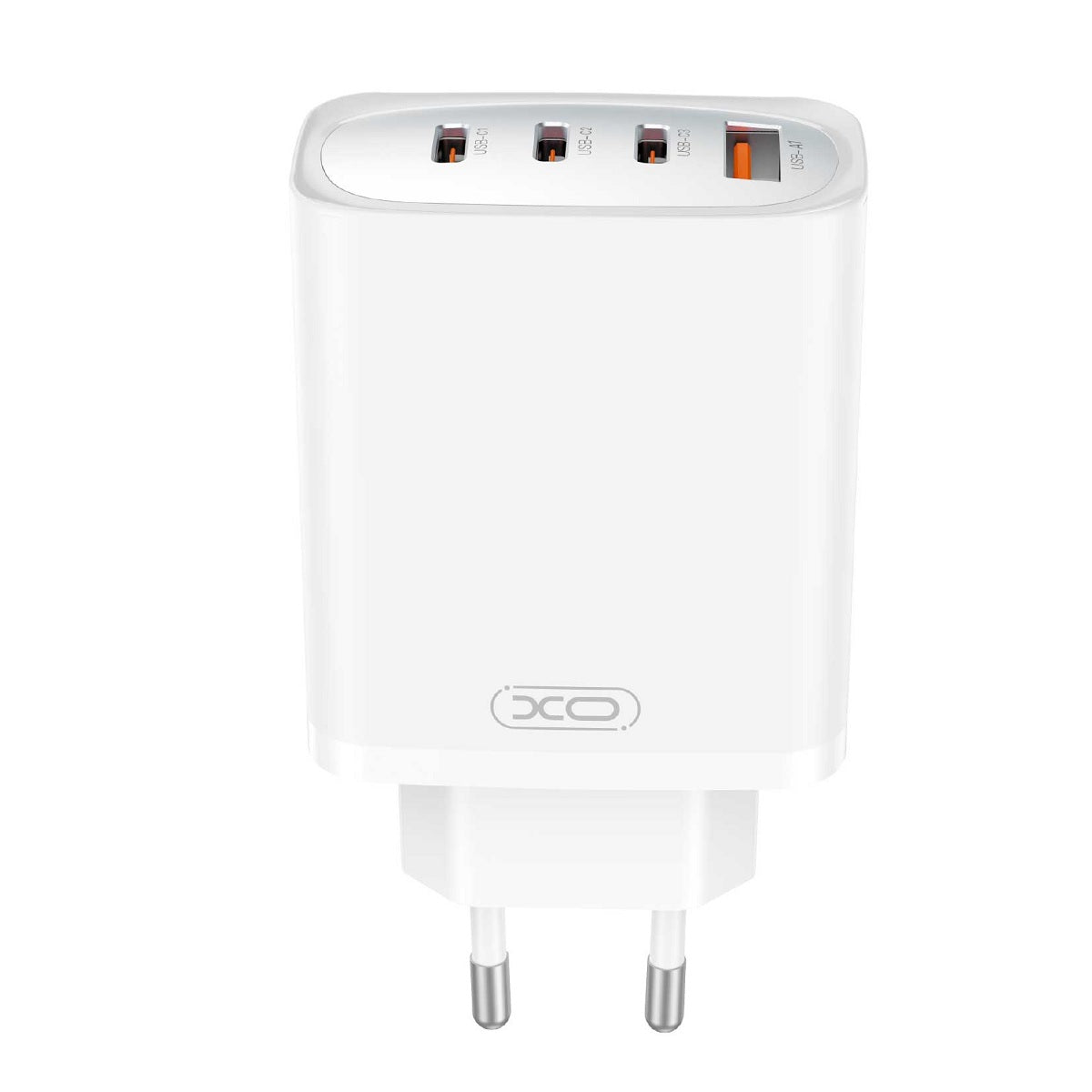 Punjač za mrežu sa USB-C kablom XO Design CE23, 65W, 3.25A, 1 x USB-A - 3 x USB-C, Beli