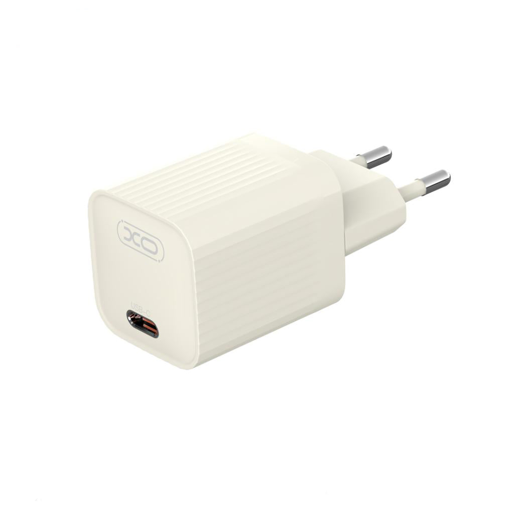 Punjač za mrežu sa USB-C kablom XO Design L148, 30W, 3A, 1 x USB-C, Bež