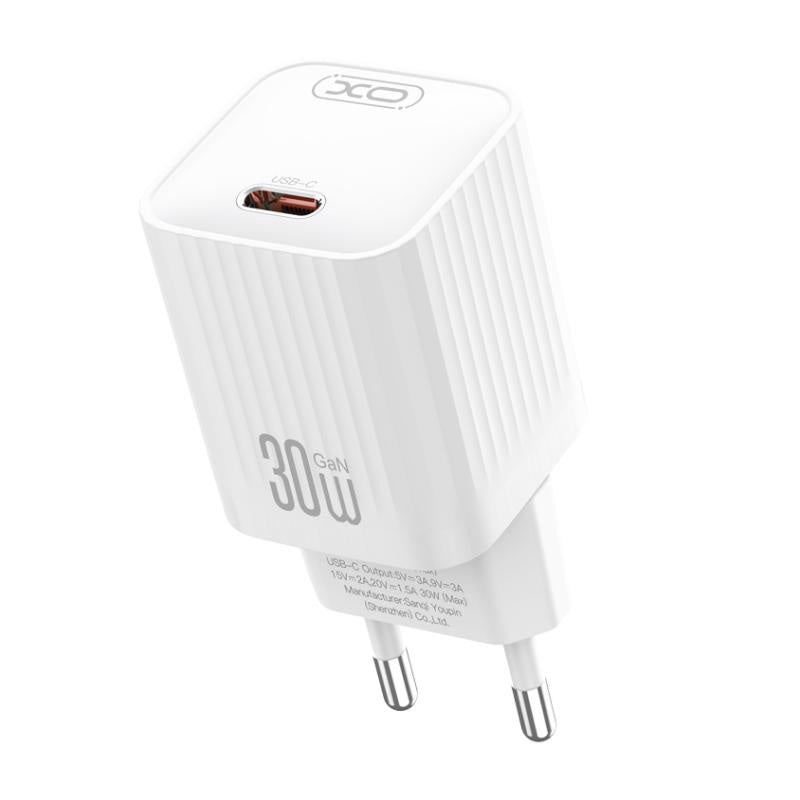 Punjač za mrežu sa USB-C kablom XO Design L148, 30W, 3A, 1 x USB-C, Bela