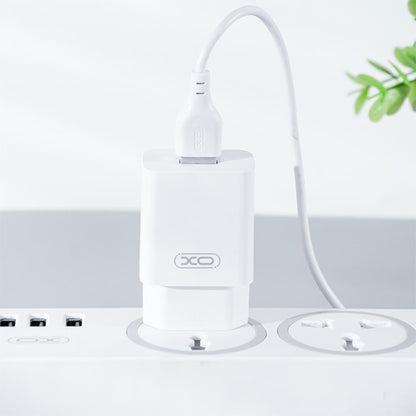Punjač za mrežu sa microUSB kablom XO Design L99, 12W, 2.4A, 1 x USB-A, Beli