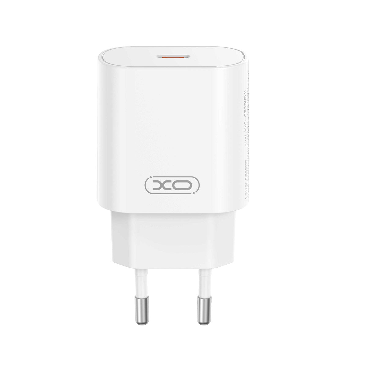Punjač za mrežu sa USB-C kablom XO Design CE25, 25W, 3A, 1 x USB-C, Bel